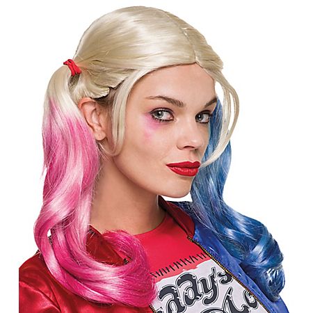 DC Comics Perruque "Harley Quinn", blond/rose/bleu