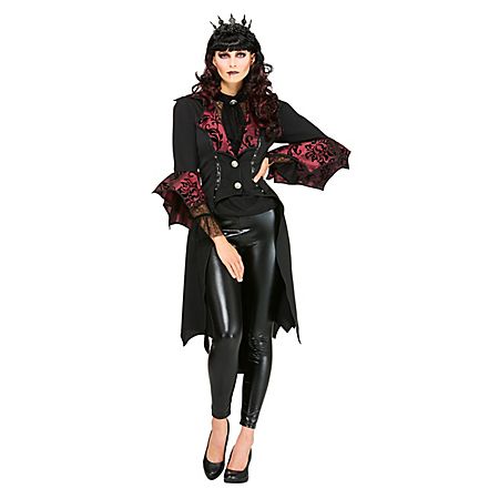 Manteau "vampire" pour femme, noir/rouge