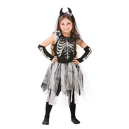 Robe squelette "Skeletta" pour enfants, gris/noir