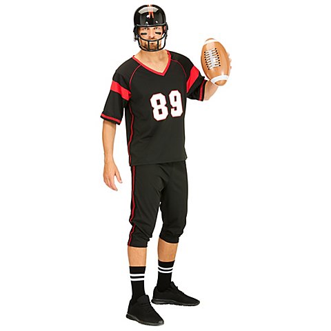 Image of buttinette Kostüm "Footballer" für Herren, schwarz/rot