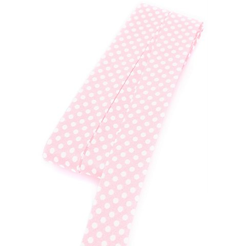 Image of buttinette Baumwoll-Schrägband "Punkte", rosa-weiss, Breite: 2 cm, 5 m