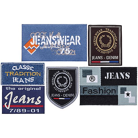 Image of buttinette Applikationen "Jeans", Grösse: 4,7 - 9,0 cm, Inhalt: 6 Stück