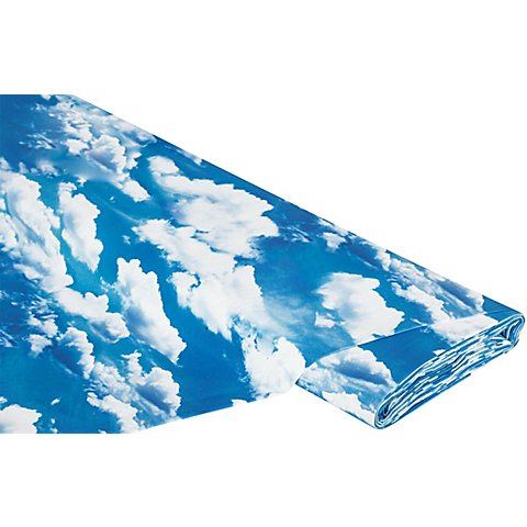 Image of Baumwollstoff-Digitaldruck "Wolkenhimmel", Serie Ria, blau-color