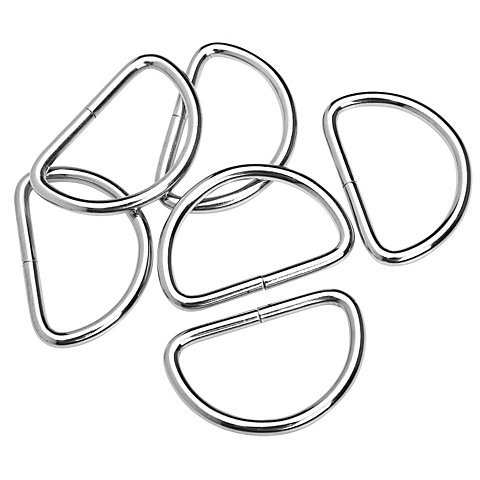 Image of buttinette Halbringe/D-Ringe, silber, für 40 mm breite Bänder, 6 Stück