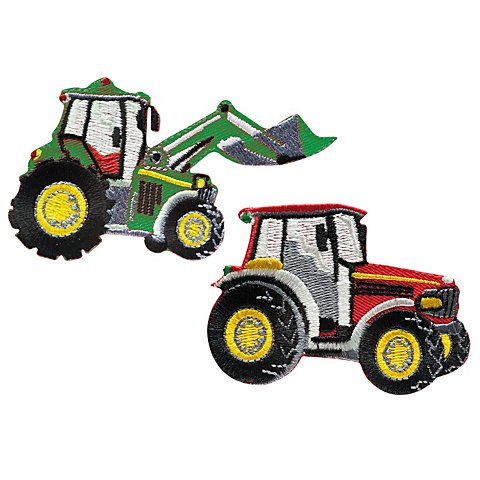 Image of buttinette Applikationen "Traktor", Grösse: 7,5 x 5 cm, 8,5 x 5 cm, Inhalt: 2 Stück