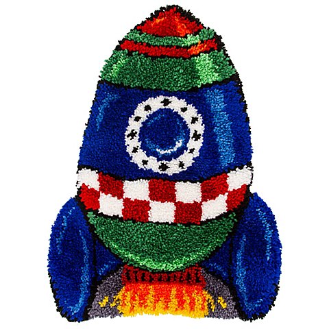 Image of Form-Knüpfteppich "Rakete", 50 x 67 cm