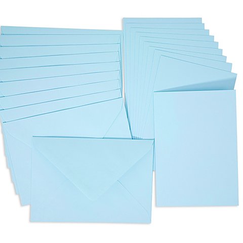 Image of Doppelkarten & Hüllen, hellblau, A6 / C6, je 10 Stück