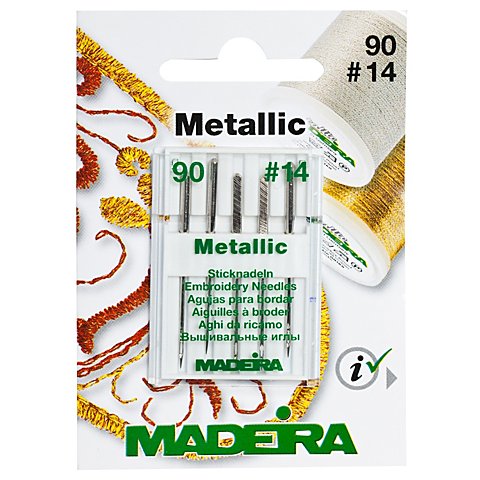 Image of MADEIRA Maschinensticknadeln "Metallic", Stärke: 90, Inhalt: 5 Stück