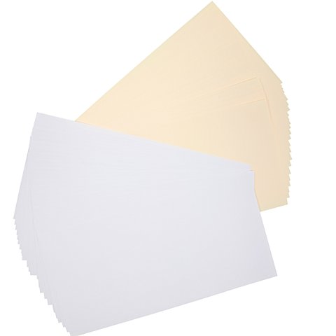 Image of Einlegeblätter, weiss und creme, 133 x 266 mm, 50 Stück