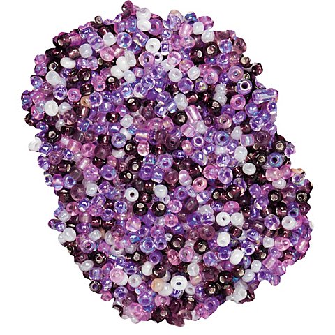 Image of Rocailles-Perlen, lila-flieder-creme, 2,5 mm Ø, 100 g