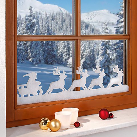 Image of Weihnachtliche Fensterdeko "Rentiere", 18 cm hoch, 1,9 m lang