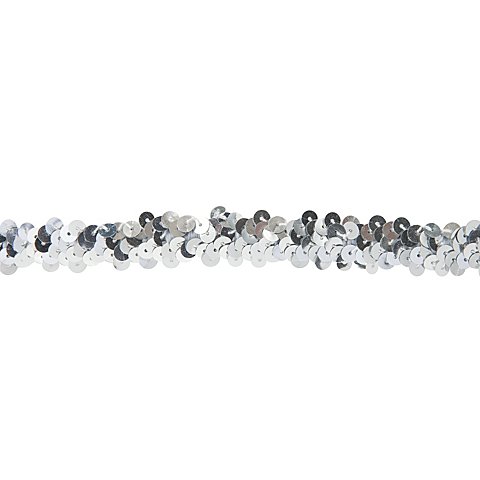 Image of Elastik-Paillettenband, silber, Breite: 20 mm, Länge: 3 m