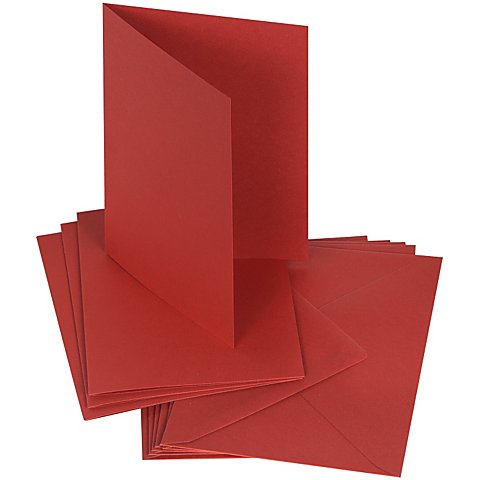 Image of Doppelkarten & Hüllen, weinrot, A6 / C6, je 50 Stück