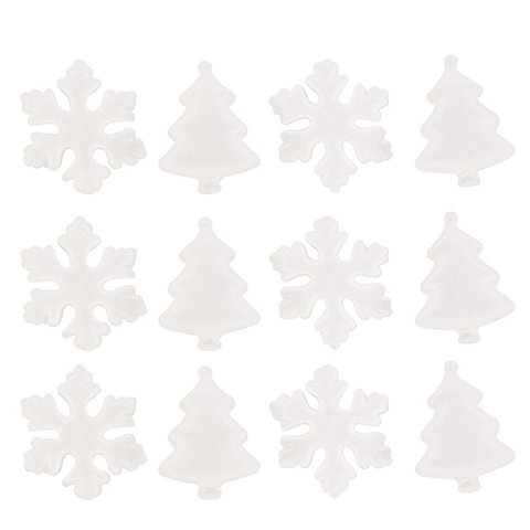 Image of Styropor-Schneeflocke und -Baum, 12 Stück