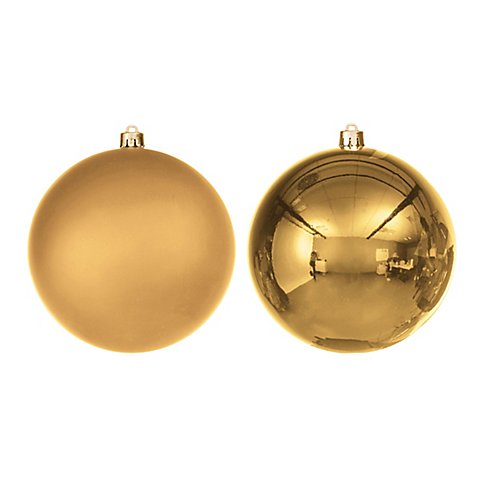 Image of Weihnachtskugeln aus Kunststoff, gold, 10 cm Ø, 4 Stück