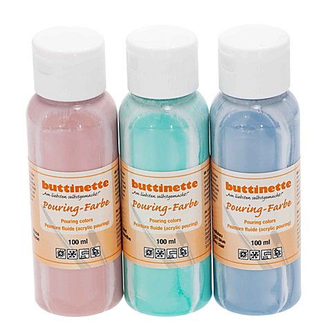 Image of buttinette Pouring-Farben Set "Pastell", 3x 100 ml