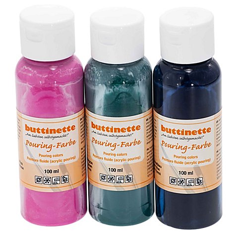 Image of buttinette Pouring-Farben Set "Trend", 3x 100 ml