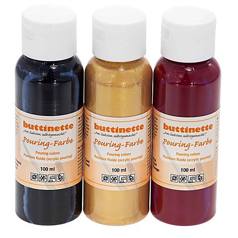 Image of buttinette Pouring-Farben Set "Klassisch", 3x 100 ml