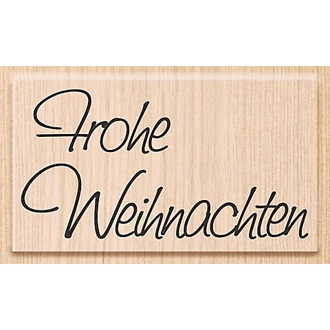 Image of Holzstempel "Frohe Weihnachten", 7 x 3,8 cm