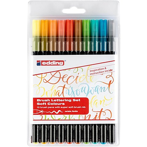 Image of edding Brush Lettering-Set Soft colours, 10 Stifte