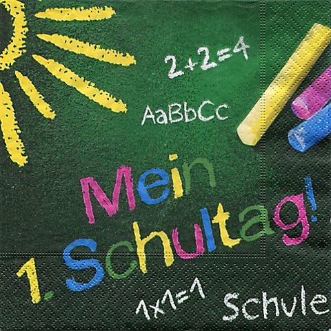 Image of Papierserviette "Mein 1. Schultag", 33 x 33 cm, 20 Stück