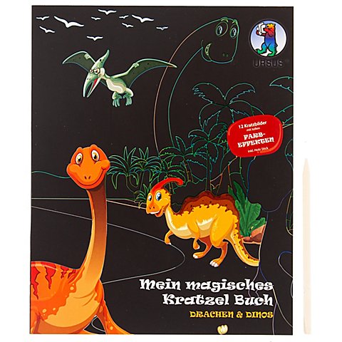 Image of Ursus Kratzel Buch "Drachen & Dinos", 12 Bilder