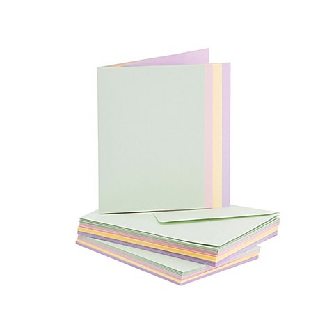 Image of Leinen-Doppelkarten & Hüllen, pastell, A6 / C6, je 20 Stück