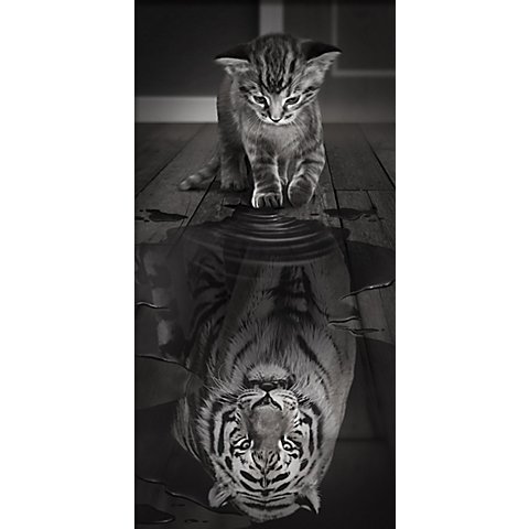 Image of Diamantenstickerei-Set "Innerer Tiger", 30 x 60 cm