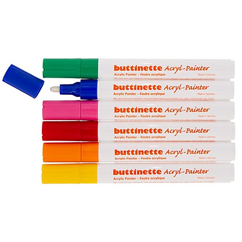 Image of buttinette Acryl-Painter Grundfarben-Set, Stärken: 4 mm / 1&ndash;5 mm