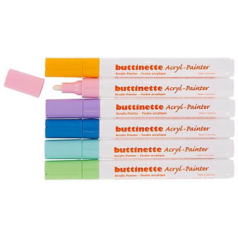 Image of buttinette Acryl-Painter Pastell-Set, Stärken: 4 mm / 1&ndash;5 mm