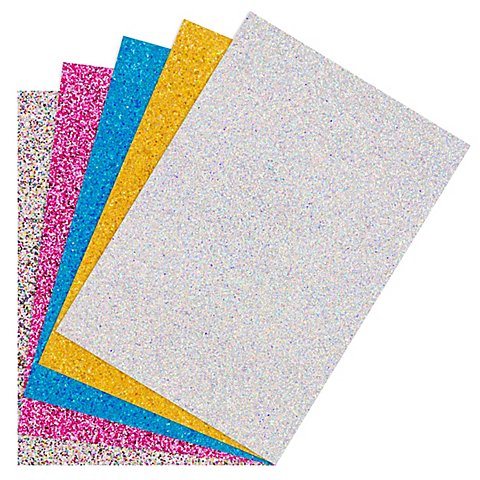 Image of Glitter-Karton, 17,4 x 24,5 cm, 5 Blatt