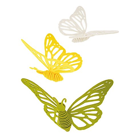 Image of Filz-Bastelset "Schmetterling", gelb, 3 Stück