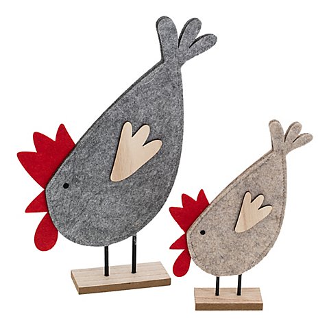 Image of Verrückte Hühner aus Filz, 2 Stück