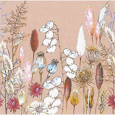 Image of Papierserviette "Trockenblumen", 33 x 33 cm, 20 Stück