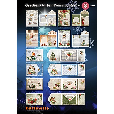Image of 3D-Bastelmappe "Geschenkkarten Weihnachten", für 8 Karten