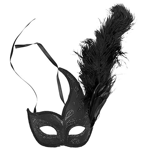 Image of Venezianische Glitzermaske, schwarz