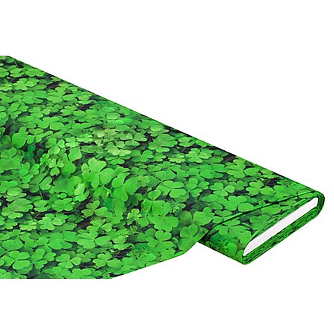 Image of Baumwollstoff-Digitaldruck "Kleeblätter", Serie Ria, grün-color