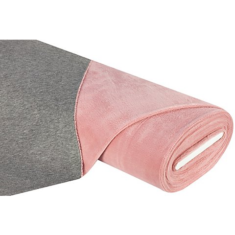 Image of Alpenfleece "Bicolor", grau-melange/rosa
