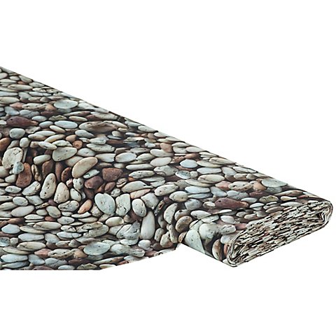 Image of Baumwollstoff-Digitaldruck "Steine", Serie Ria, grau-color