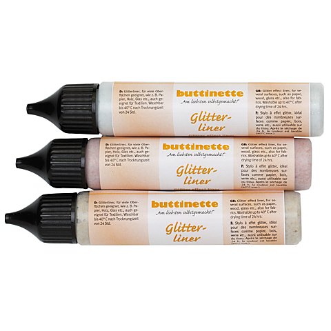 Image of buttinette Glitterliner-Set, gold-silber-kupfer, 3x 28 ml