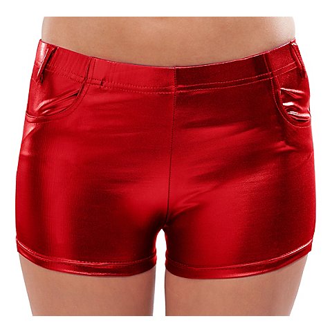 Image of Hotpants aus Stretchlack, rot