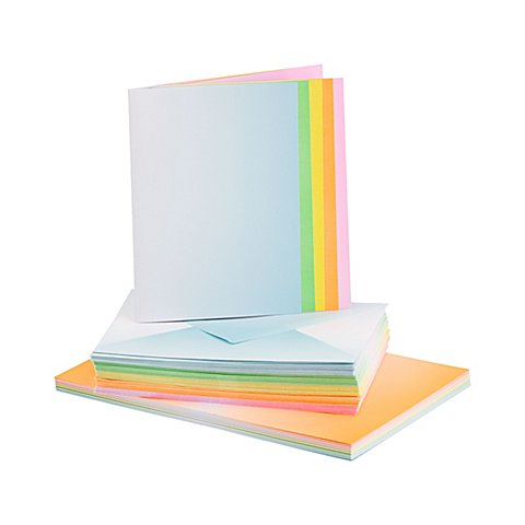 Image of Doppelkarten & Hüllen "Farbverlauf", A6 / C6, je 50 Stück