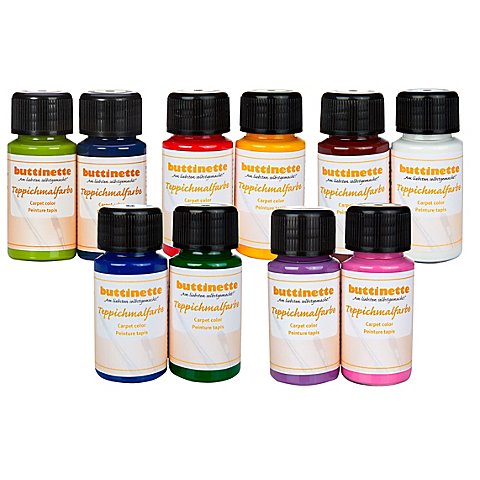 Image of buttinette Teppichmalfarben in verschiedenen Farbkombinationen, 2x 50 ml