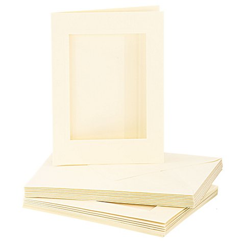 Image of Passepartoutkarten, rechteckig, beige, A6 / C6, je 10 Stück