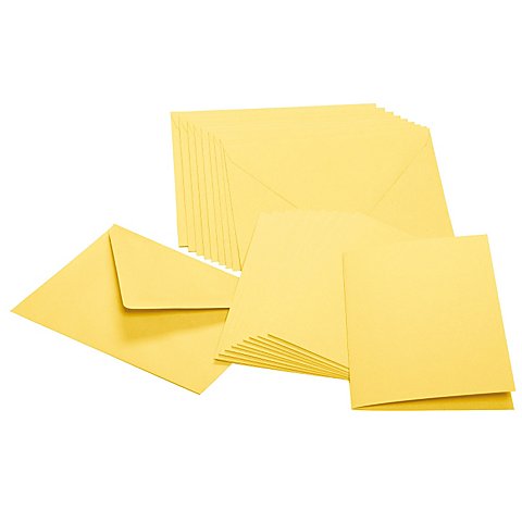 Image of Doppelkarten & Hüllen, gelb, A6 / C6, je 10 Stück