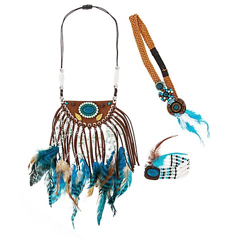 Image of Indianer-Set "Pawnee", braun/blau