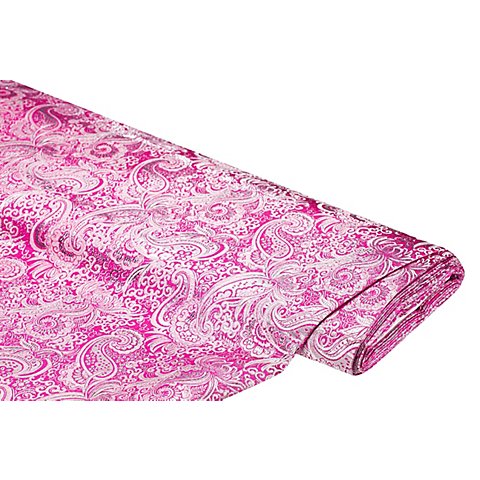Image of Jacquard "Blumen/Paisley", pink/silber