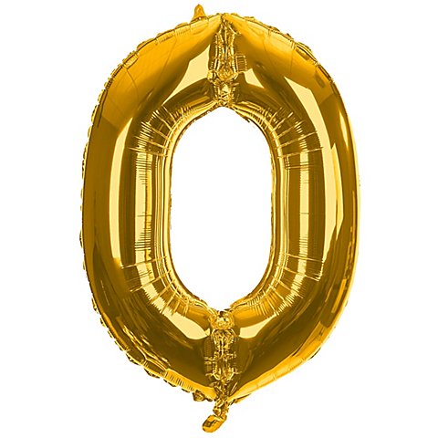 Image of Folienballon "0", gold, 86 cm