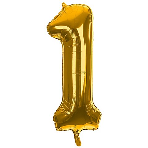Image of Folienballon "1", gold, 86 cm