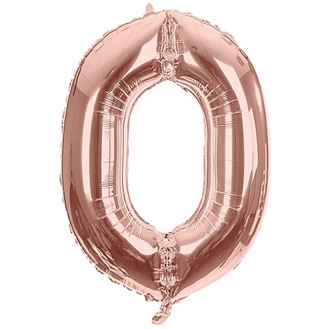 Image of Folienballon "0", rosé, 86 cm
